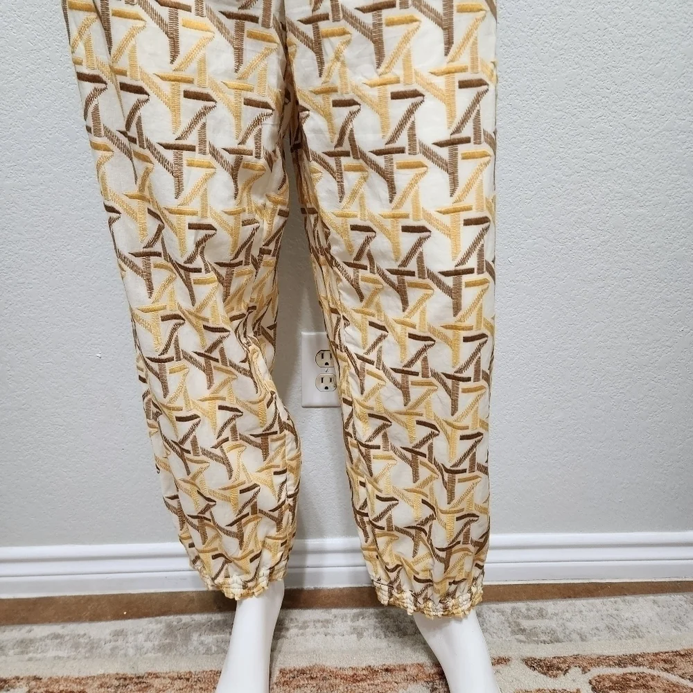 NWT Tory Burch Embroidered Cinched Ankle Pant Size 10